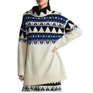 Polo Ralph Lauren - Geometric Wool-Cashmere Turtleneck Sweater / S
